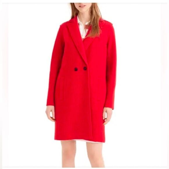 J. Crew Jackets & Blazers - J. Crew Daphne topcoat coat jacket in Italian boiled wool Red Size 6